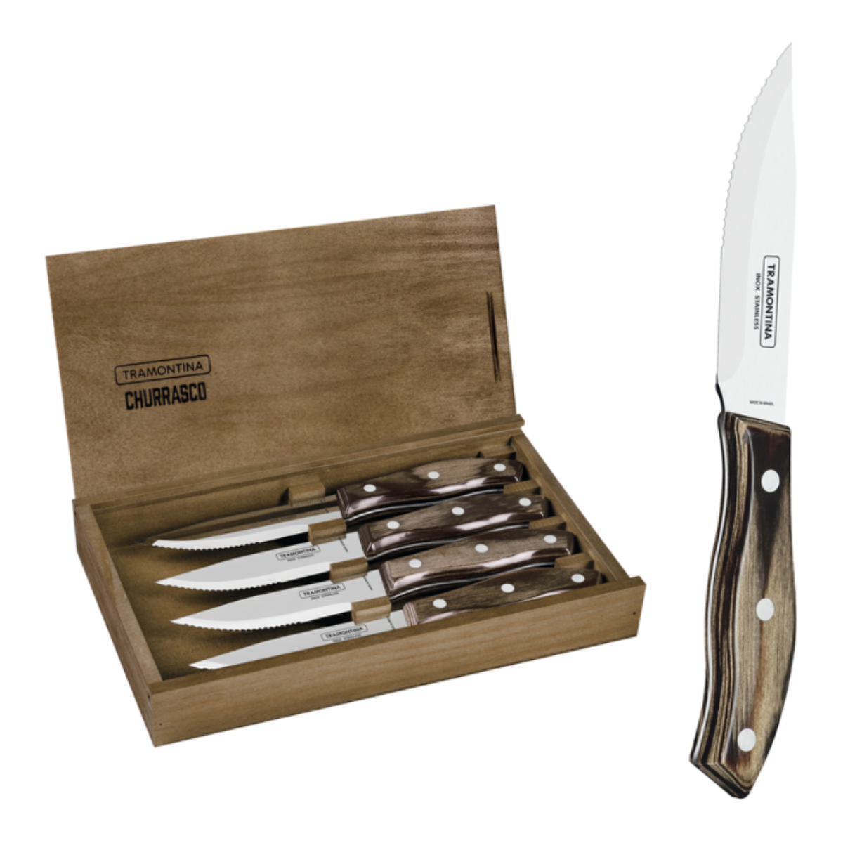 Juego de cuchillos para carne 4 pzas Tramontina