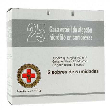 Gran Cruz Gasa Estéril 25 Compresas - Imagen 2