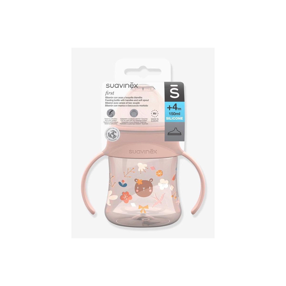 Suavinex Biberón con Asas +4m 150ml silicona - Imagen 2