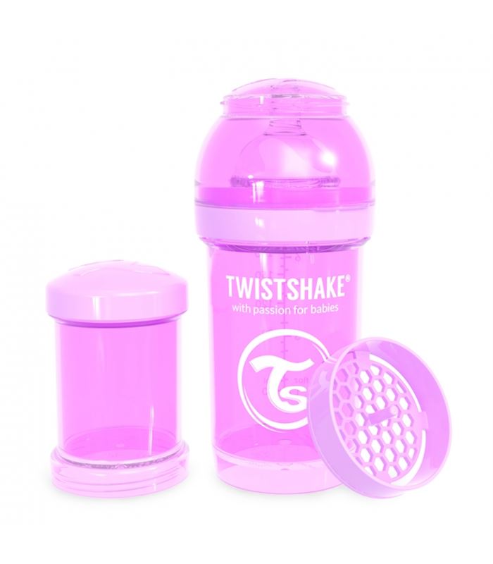 TWISTSHAKE BIBERÓN ANTICÓLICO 180ML PASTEL MORADO